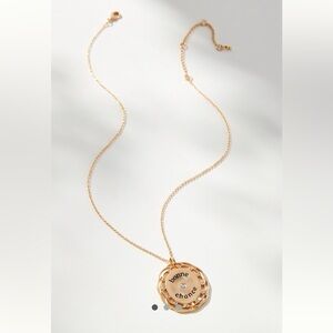 NWT Anthropologie Curved Circle Pendant Necklace
